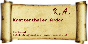 Krattenthaler Andor névjegykártya