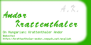 andor krattenthaler business card